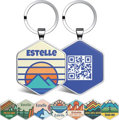 Vista 13 de Etiqueta de perro con código QR, etiquetas de identificación para mascotas, etiquetas de perro personalizadas para mascotas, etiquetas
