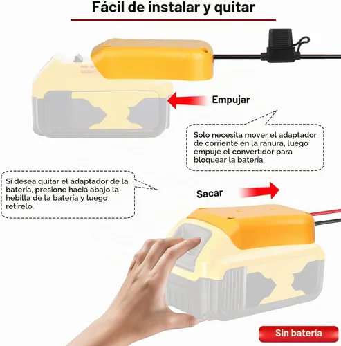 Vista 6 de Convertidor descendente de 20 V a 12 V para batería Dewalt, adaptador de corriente de batería de voltaje CC, regulador de convertidor Buck de 20 A