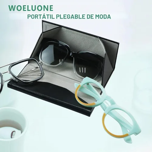 Vista 6 de VisionGlobal Paquete de 2 fundas rígidas para lentes con diseño plegable, funda portátil para gafas de sol para protección de lentes, ligera