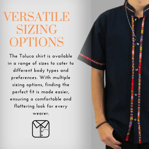 Vista 5 de Camisa tradicional mexicana Toluca para hombre, estilo guayabera, camisas para hombre, para verano, casual, cultural y boda