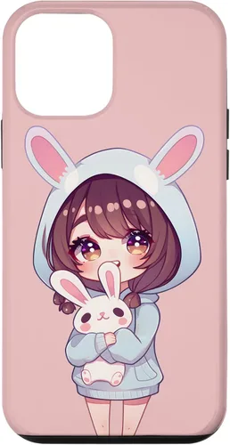 Vista 16 de Anime Girl With Bunny Kawaii Easter Japanese Otaku Girl Case for iPhone 16