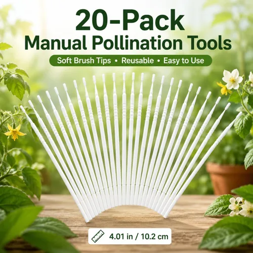 Vista 2 de Toddmomy Paquete de 20 herramientas polinizadoras de árboles frutales, cepillo manual de polinización manual para tomates y pimientos, varita suave