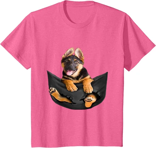 Vista 38 de Dog Lovers Gifts - Camiseta divertida con cara de perro con bolsillo, Negro, S
