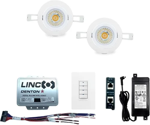 Vista 8 de PoE Texas PoE - Kit de luz inteligente con iluminación empotrada, kit de habitación individual preprogramada, luz LED de panel plano dual de 2 x 2