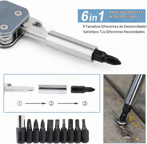 Vista 3 de NexTool Llave ajustable W1 Multiherramienta, herramienta de destornillador