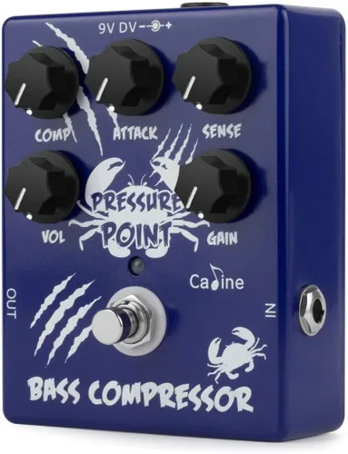 Vista 2 de Caline Pedal de efectos de guitarra eléctrica Mini Compresor de bajo True Bypass Pedal de efecto aleación de aluminio azul CP-45