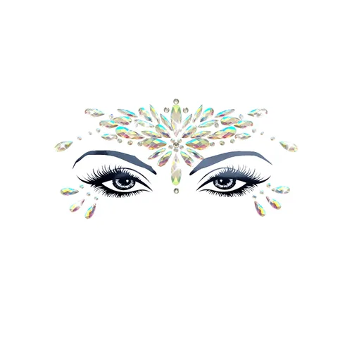 Vista 6 de Neva Nude Americana Crystal Jewel - Adhesivo de cristal para la cara, gemas para carnavales, Halloween, festivales, raves y fiestas, adhesivo