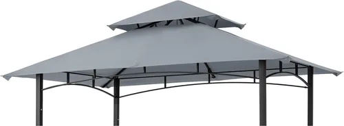 Vista 10 de MASTERCANOPY Toldo Superior de Repuesto para Cenador de Parrilla para Modelo L-GG001PST-F (Marrón) Solo toldo, 100% poliéster impermeable, CPAI-84