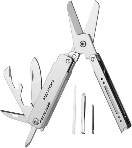 Vista 5 de ROXON M3 13 en 1 Multiherramienta EDC Cuchillo Y Tijeras con Palillo y Pinza Práctica Pequeña y Exquisita Multiherramienta