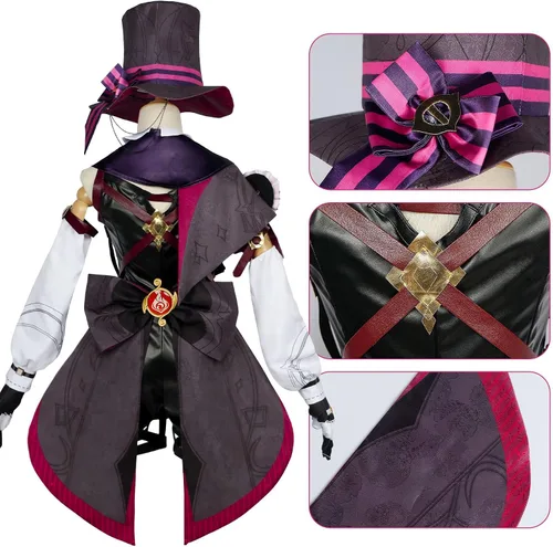 Vista 3 de Lyney - Conjunto de disfraz de Genshin Impact, talla M