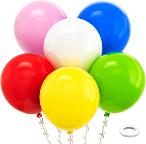Vista 225 de Bezente Paquete de 150 globos de látex mate color burdeos de 5 pulgadas rojo (07-Red-G42)