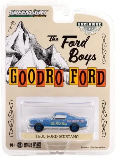 Vista 3 de Ford Mustang Fastback 1965, azul - Greenlight 30366/48-1/64 escala fundido a troquel modelo coche de juguete