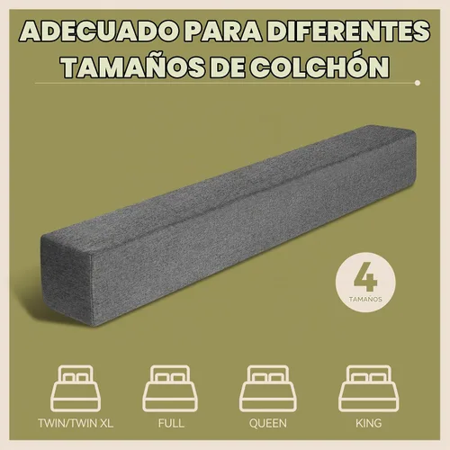 Vista 3 de DEEPSHARK Relleno de espacio para cama individual, esponja 45D de alta densidad, funda extraíble y lavable, relleno extensor de colchón para espacio