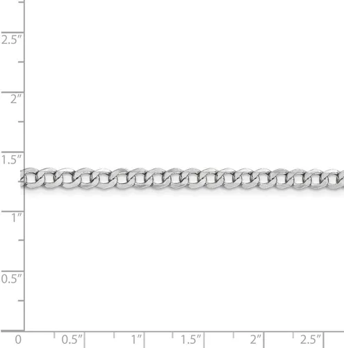 Vista 5 de Collar de cadena de eslabones cubanos de oro blanco de 14 quilates de 0.169in, con cierre seguro de mosquetón, Metal