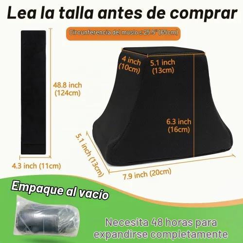 Vista 5 de AOSSA Cuña de abducción, almohada separadora de rodilla para cirugía de reemplazo de cadera, almohada ortopédica de espuma contorneada con correa