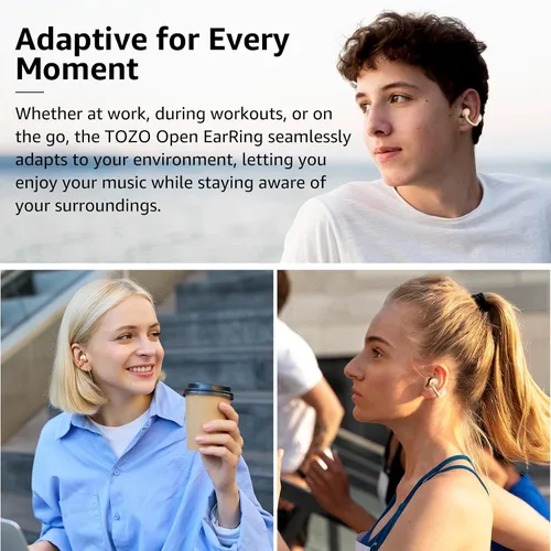 Vista 9 de TOZO S8 AMOLED - Reloj inteligente para mujer, pantalla HD a color de 1.32 pulgadas, llamadas y texto Bluetooth, auriculares OpenEarRing True Open