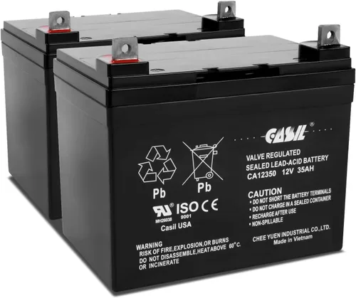 Vista 12 de Casil Batería de repuesto de 12 V y 12 Ah compatible con Go-Go Mobility Elite Traveller SC40E SC44E, paquete de 2
