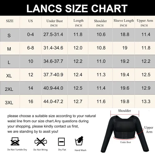 Vista 7 de LANCS Moldeador de brazo superior para mujer, mangas de compresión postquirúrgica, parte superior más delgada, corrector de postura, chaleco