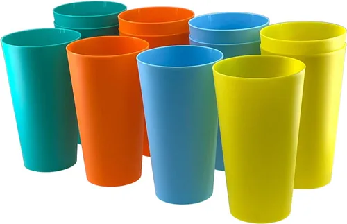 Vista 16 de AOYITE Juego de 12 vasos reutilizables de plástico de 22 onzas, sin BPA Color del arco iris
