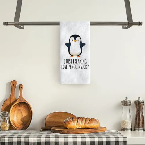 Vista 3 de TNUW Penguin Gifts - Toallas de cocina de 16 x 24 pulgadas, divertidos regalos de invierno para mujeres, paños de cocina con temática de animales