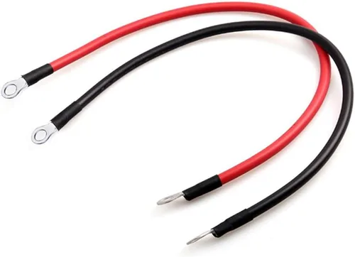 Vista 2 de Conjunto de cables de batería 8AWG-2FT, cable de alimentación, cables puente inversor de batería de 2 pies con terminales de 3/8