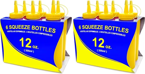 Vista 20 de New Star Foodservice 26283 - Botellas exprimibles de plástico, 8 onzas, rojas, paquete de 6