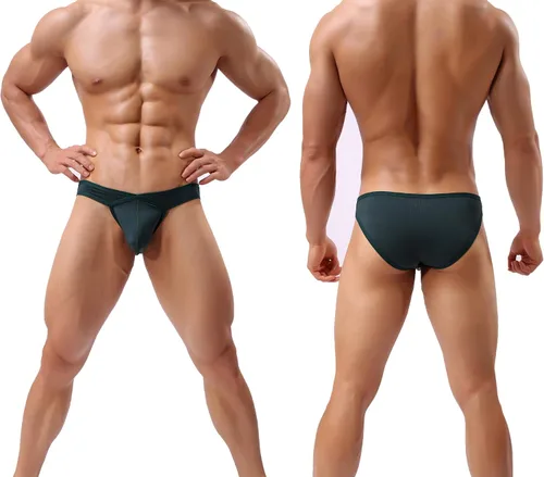Vista 5 de Calzoncillos de bikini para hombre, paquete de ropa interior de microfibra sedosa