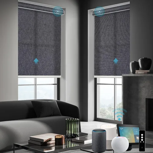Vista 9 de SmartWings Persianas Enrollables Inteligentes Motorizadas con Filtro de Luz, Persianas Eléctricas con Control Remoto para Ventanas Compatibles