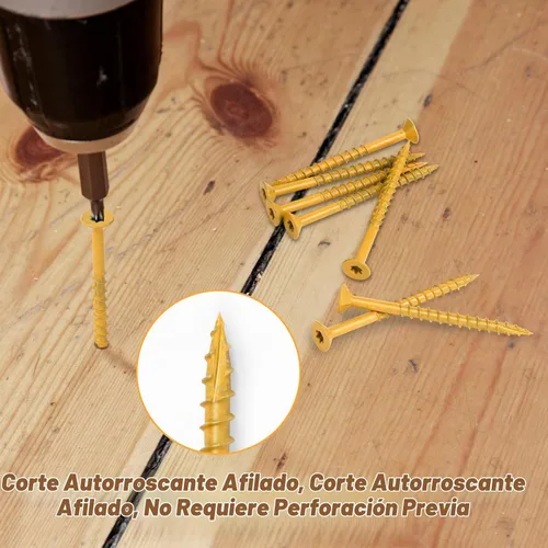 Vista 5 de Eazy2hD Tornillos de madera para exteriores # 10 x 2-1/2", tornillos para terraza T25 Star Torx Drive, 377 PCS tornillos autorroscantes de acero