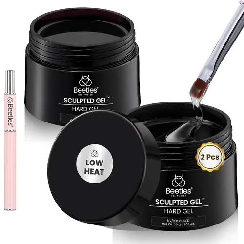 Vista 9 de Beetles Kit de Gel Duro para Uñas Clásico Neutro 3 Colores 9 en 1 Extensión de Uñas Esculpido de Alta Dureza para Profesionales de Salón Gel