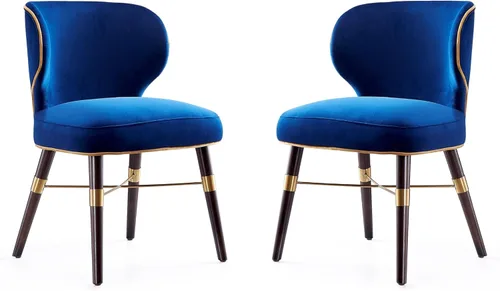 Vista 10 de Manhattan Comfort Silla de comedor Strine Velvet en color azul