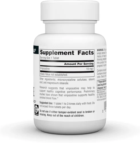 Vista 2 de Source Naturals Vinpocetine Tablets, Apoya el Rendimiento Cognitivo*, 10 mg - 60 Tabletas