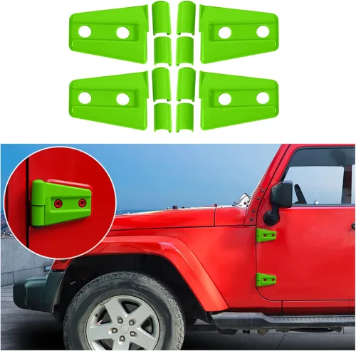 Vista 11 de 4 cubiertas protectoras de bisagra de puerta para Jeep Wrangler JK 2007-2018 de 2 puertas (negro)