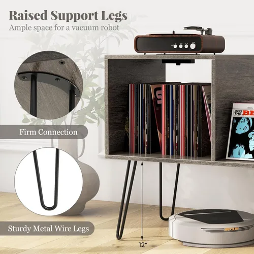 Vista 4 de Giantex Soporte para tocadiscos, gris
