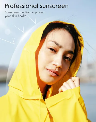 Vista 3 de JTANIB Chaqueta impermeable plegable para mujer, impermeable, ligera, con capucha para senderismo, viajes al aire libre