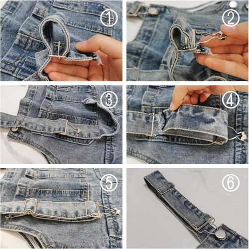 Vista 4 de uxcell Hebillas de repuesto de tirantes metálicos para pantalones vaqueros de algodón