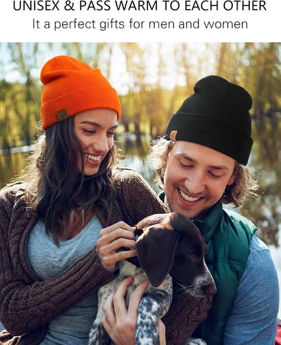 Vista 7 de Gorro de invierno de punto acrílico para hombres y mujeres, suave y cálido unisex