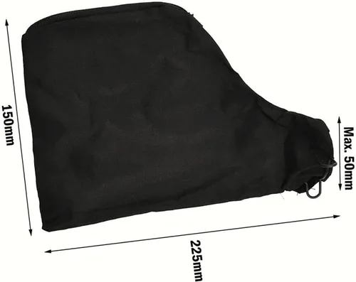 Vista 2 de Bolsa de recolección de polvo negro para sierra ingletadora 255, con cremallera y soporte ajustable con cable, fácil de transportar y almacenar
