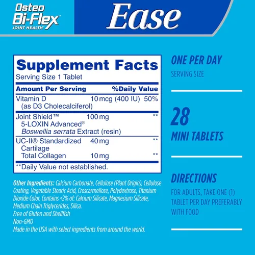 Vista 2 de Osteo Bi-Flex Ease Advanced Triple Action con Vitamina D Suplementos para Articulaciones, Mini-Tabletas, 28