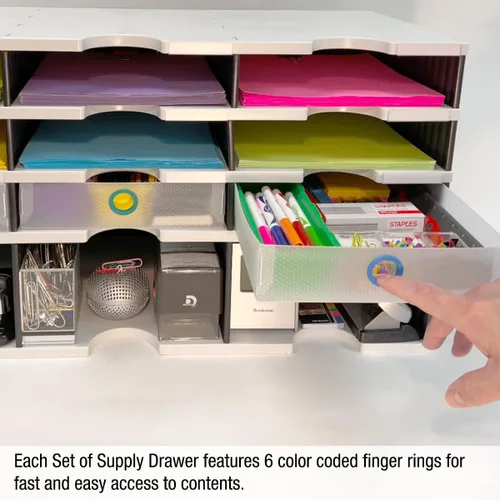 Vista 5 de TierDrop - Cajones organizadores de escritorio – Limpia el desorden y mantén todos tus accesorios de escritorio y suministros de oficina más