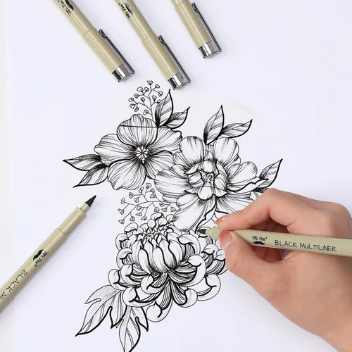 Vista 8 de Mr. Pen - Bolígrafos de punta microfina de 0.2mm, paquete de 8 - tinta negra, para diario bíblico y bocetos Acid-Free, No-Smear Quick-Dry