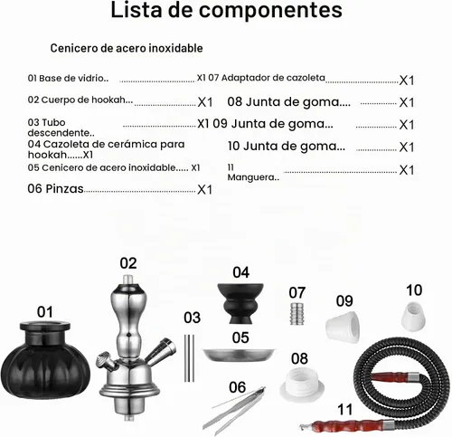 Vista 4 de Juego completo de cachimba de 11 pulgadas con mini jarrón de cristal de cachimba de calabaza, cuenco de cerámica, manguera de mango de madera, pinza
