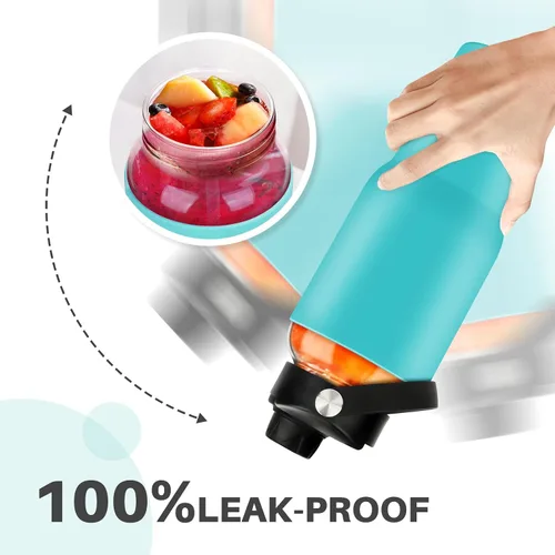 Vista 4 de PROBTTL Paquete de 2 botellas de agua de vidrio de 32 onzas, cada vaso con 2 popotes, funda de silicona, 2 tapas, boquilla con asa y tapa de popote