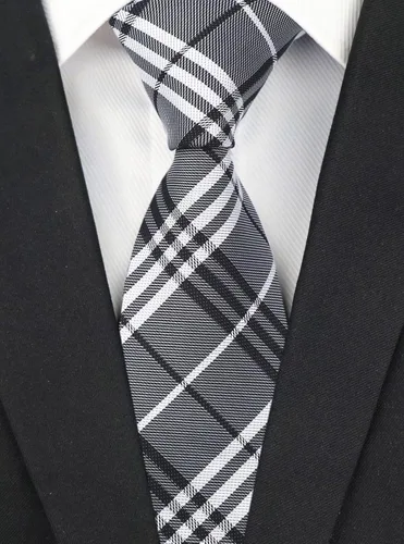 Vista 2 de Corbatas de diseñador formal de jacquard con estampado de rayas para hombre