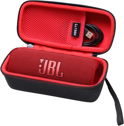 Vista 2 de LTGEM - Funda para altavoz Bluetooth portátil JBL Flip 7/6/5/Grip 3. Negro/Rojo