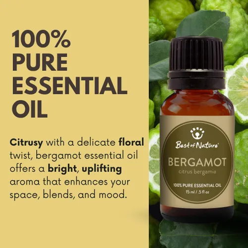 Vista 2 de Bergamota Aceite Esencial – 1/2 oz (0.5 fl oz) – 100% puro y natural.