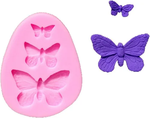 Vista 9 de Moldes pequeños de silicona para fondant para tartas, rosa, paquete de 3, prisma rectangular, máx. 2.5 x 2.2 x 0.3 in - 3.0 x 3.3 x 0.3 in, silicona