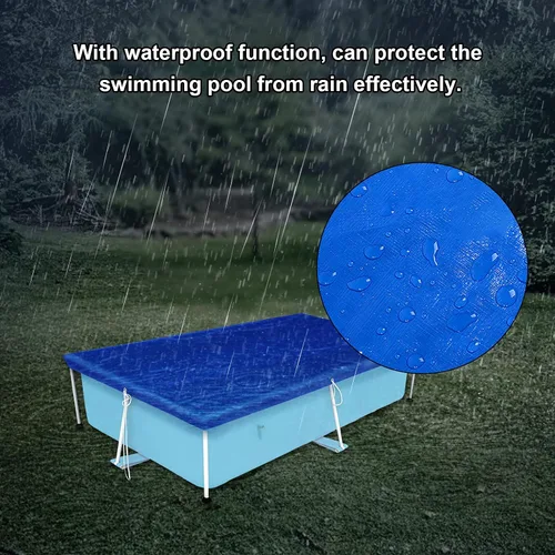Vista 7 de Vanexiss - Cubierta para piscina, marco de 120 x 80 pulgadas, cubierta de piscina con cuerdas, rectangular, resistente a los rayos UV, cubierta
