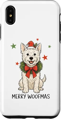 Vista 10 de Merry Woofmas White Terrier Dog Santa Hat Christmas Cute Dog Case for iPhone 15