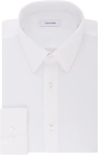 Vista 3 de Calvin Klein Camisa de vestir para hombre, ajuste regular, sin planchado, elástica, sólida